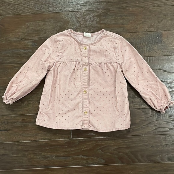 H&M Shirts & Tops Hm Baby Girl Dusty Rose Corduroy Top 92m Poshmark